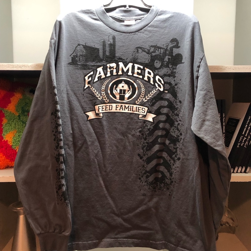 Alstyle Gray Long Sleeve Graphic Tee.